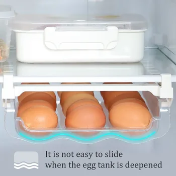 El huevo de la caja de almacenamiento de la Cocina de la Fruta Huevo Organizador de Almacenamiento en Rack Caja de Nevera Congelador Estante Titular Cajón extraíble Ahorro de Espacio
