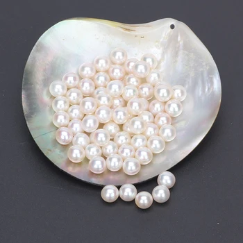 El Precio de fábrica de la ronda perlas de agua dulce AAA la mitad perforado suelto 6-6.5 mm perlas de perlas de envío Libre