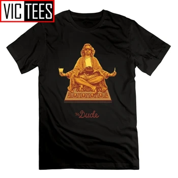 El tipo de Budha El Gran Lebowski Gráfico Camiseta Cómoda Original de Algodón O de Cuello de los Hombres de la T-Camisas de Manga Corta Camisetas