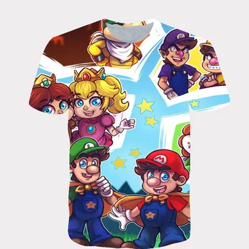 El verano Último Harajuku Clásico de los juegos de Mario infantil de los Niños y las niñas camiseta de Super Smash Bros 3D t-shirt de hip hop camiseta de streetwear