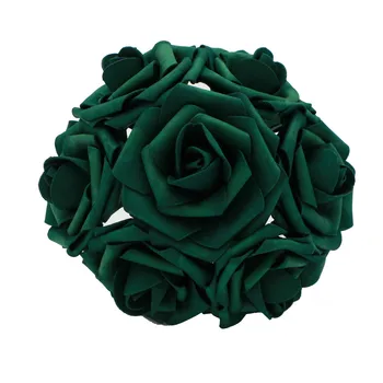 El Verde esmeralda Flores Rosa Artificial 8cm 100 PCS Verde Cazador de Flores Para el Ramo de la Novia de Recepción de la Boda Decoración de LNRS004