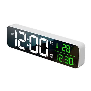 Electrónica del LED Digital de la Pantalla Grande de la Mañana el Reloj de Alarma de la Música Brillo USB Recargable del Reloj de Repetición de alarma del Temporizador para el Hogar