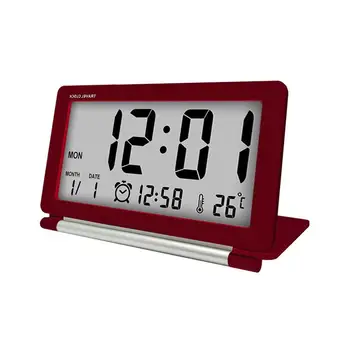 Electrónicos de Alarma de Reloj Reloj de Viaje Multifunción Silencio LCD Digital de Pantalla Grande, Mesa Plegable Reloj Con la Temperatura de la Fecha y Hora