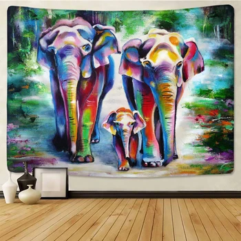 Elefante indio dios decoración del hogar tapiz de la escena psicodélica de la pared que cuelga de Bohemia decorado Mandala Hippie estera de yoga