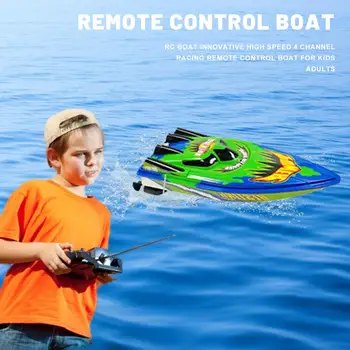 Eléctrico RC Barco de Alta Velocidad, Radio control Remoto Lancha de Carreras de Barcos Recargable Dirigible Barcos Adultos Juguete RC