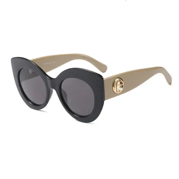 Emosina de Ojo de Gato Gafas de Sol Mujer Hombre 2018 Nueva Moda de la Gran Marco de Marca Gradiente Diseñador de Plana Alta Calidad de Color Negro UV400