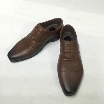En stock escala 1/6 masculino juguete de color marrón de cuero zapatos de los modelos de ajuste para 12