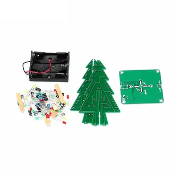 En tres Dimensiones 3D Árbol de Navidad LED DIY Kit Rojo/Verde/Amarillo Flash LED Kit de Circuito Electrónico de Diversión Suite Regalo de Navidad