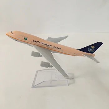 Envío gratis SAUDI ARABIAN Airlines avión modelo Boeing 747 avión de 16CM de aleación de Metal fundido a presión de 1:400 avión modelo de juguete MX39