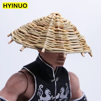 Escala 1/6 de la Moda Sombrero de Asia Hombre Samurai Sombrero Masculino de Bambú Sombrero de Paja Asesino Sombrero de Jugar Juguete para 12