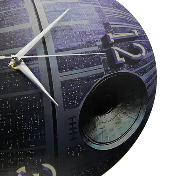 Espacio Sations Estrella de la Muerte Impresión de Relojes de Pared en Silencio Colgante de Cuarzo Reloj de Planeta reloj de pared de Diseño Moderno