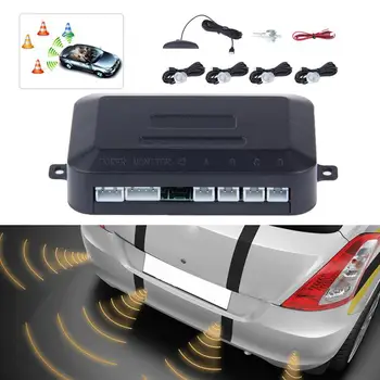 Estacionamiento del coche del Monitor del Sensor de Detector de Alerta de Seguridad Con Sistema de 4 Sensores LED Pantalla Digital de Voz Reverso de la Copia de seguridad de Radar