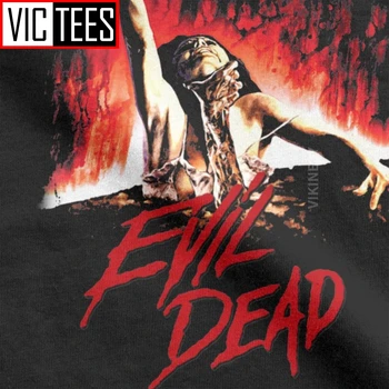 Evil Dead Camiseta De Los Hombres De Algodón Hipster T-Shirt De Terror De Miedo Espeluznante Disfraz De Halloween Ropa De Gran Tamaño