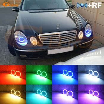 Excelente RF remoto Bluetooth APP Multi-Color Ultra brillante LED RGB Angel Eyes kit Para Mercedes Benz clase e w211 2003-2009