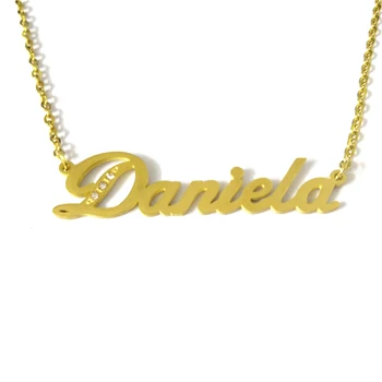 FairLadyHood Daniela 2018 Personalizado Nuevo Nombre Personalizado Collar de Mujer de Nombre de Collares & Colgantes Para Niña de Regalo