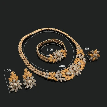 Fani declaración de Moda sistema de la joyería de la Marca de Dubai de oro del color de la Joyería Conjunto Nigeriano de la Boda de mujer accesorios de la joyería conjunto de Mayorista