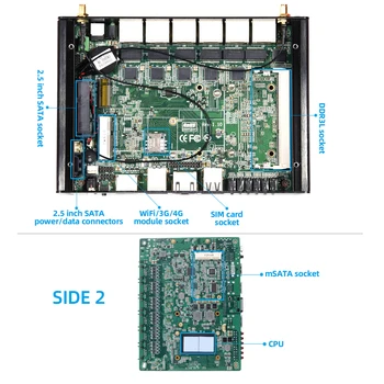 Firewall Router Intel Core i5 4200U Pfsense Mini PC 6 LAN Intel i211AT Gigabit Ethernet de 4*USB HDMI WiFi SIM 4G LTE