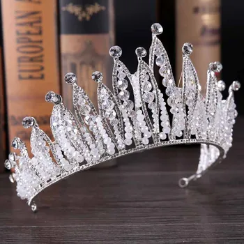 FORSEVEN de Lujo de Gran Cristal de diamante de imitación de Novia Coronas de la Tiara de la Princesa de la Reina del Desfile de la Diadema de Novia de la Boda Accesorios para el Cabello JL
