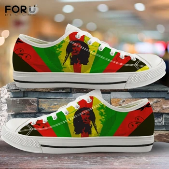 FORUDESIGNS Bandera de Jamaica de los Hombres Zapatos Casuales Primavera/Otoño de de Baja la parte Superior de Zapatillas de Lona de la Marca de Diseño de Encaje Macho Vulcanizado Zapatos