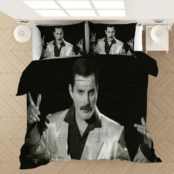 Freddie Mercury Impreso en 3D juego de Cama Edredones Fundas de Edredón juego de Sábanas de cama Ropa de Cama
