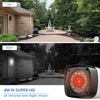 Fuers Actualización 4pcs HD 4M-N 4CH AHD DVR CCTV Cámara de Seguridad Kit de Sistema al aire libre de la Cámara de Vídeo del Sistema de Vigilancia de la Visión Nocturna de P2P