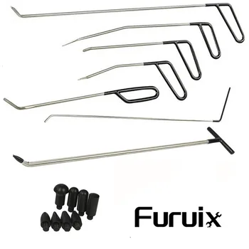 Furuix Dent Eliminación de las Barras de Herramientas Dent Repair Kit de 6 piezas de Varilla de gancho C & Presiona hacia Abajo con 1PC R1 Empuje Ganchos