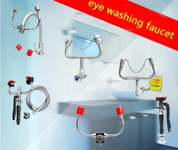 Fábrica de laboratorio grifo de un solo puerto de doble puerto de escritorio de lavado de ojos, vertical simple spray móvil portátil de lavado de ojos