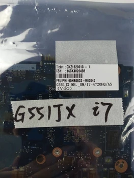 G551JX Placa base i7-4720HQ GTX 950 Para Asus G551J G551JX G551JW de la placa base del ordenador Portátil G551JX Placa base G551JX de la Placa base de la prueba ok