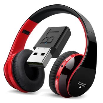 Gaming Headset Auriculares Para TV Inalámbrica Bluetooth Adaptador de Tarjeta SD FM Apoyo Bass Auriculares Estéreo Para PC con Micrófono
