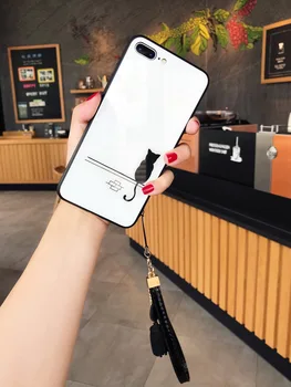 Gato de Apple xsmax caso de teléfono móvil femenino vidrio simple xr adecuado para 7p par de personalidad 8plus marea masculina de la marca 6s