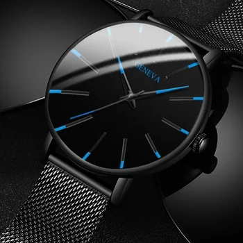 GENENA los Hombres del Reloj de los Hombres del Deporte Relojes para Hombre de la Marca superior de Lujo Azul con banda de Malla de Negocios de Cuarzo reloj de Pulsera de Reloj de Relogio Masculino 2020