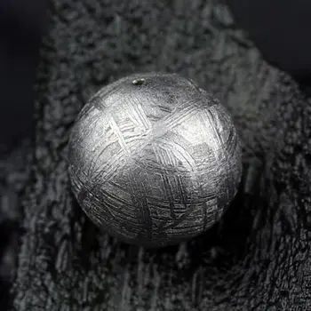 Genuino Natural Gabaón Hierro Meteorito Moldavite Ronda Suelto Perlas de Plata 925 7mm 8mm 9mm Una cuenta AAAAA