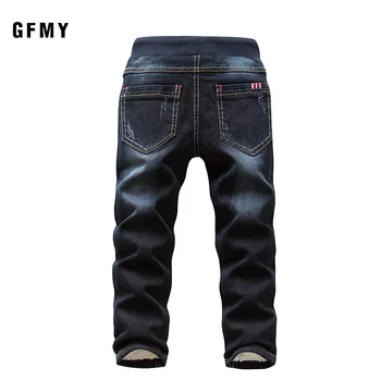 GFMY Marca 2021 de Ocio de Invierno Negro Plus de Terciopelo Chicos Jeans 3año de 10 Años de Mantener caliente tipo Recto de los Niños Pantalones de 1905