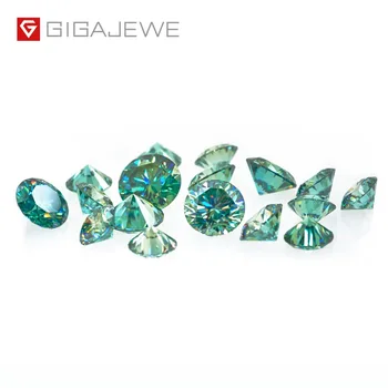 GIGAJEWE 1.0 ct Verde VVS1 Corte Redondo Moissanite de Diamantes Sueltos de la Prueba se Pasa de la piedra preciosa Encantos Para DIY de la Joyería Novia de Regalo