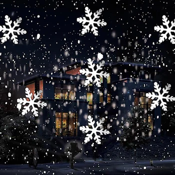 Giratorio Nevadas Proyector de luz se Mueve de Nieve en el Jardín al aire libre Luz de la Etapa de la Navidad del Copo de nieve de Spotlight Para Navidad Año Nuevo Partido