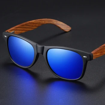 GM Mens Vintage de Madera de Bambú Gafas de sol Polarizada Reflejada Recubrimiento de la Mujer de Cebra de Madera Gafas de Sol gafas de sol hombre