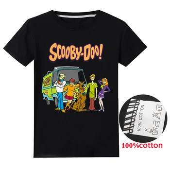 Gracioso Nuevos Niños ropa de Scooby Doo bebé camisetas Niños Camisetas de niñas ropa de Niños Impreso Camiseta Casual de Manga Corta Tops