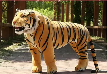 Grande tigre de peluche de juguete de simulación amarillo permanente tigre muñeca de regalo de cumpleaños acerca de 90x70cm 2995