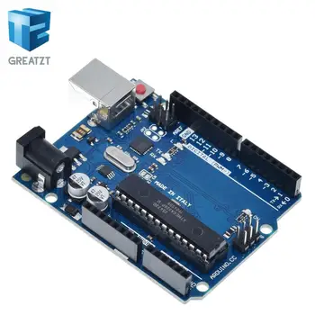 GREATZT 1 juego UNO R3 Oficial de la Caja de ATMEGA16U2+MEGA328P Chip Para Arduino UNO R3 de la junta de Desarrollo + CABLE USB