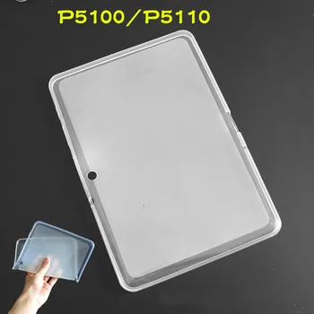 GT P5100 P5110 P5113 Caso Para Samsung Galaxy Tab 2 de 10,1 pulgadas de 2012 P5100 cubre 360 Completo Protecive Suave de TPU Cubierta Trasera Transparente de los Casos