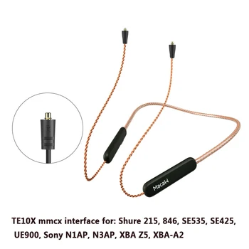 Guacamayo TE10-60X de 8 núcleos Apt-x ll Bluetooth 5.0 de Auriculares 2pin 0.78 MMCX A2dc Aptx Cable de Repuesto Para Shure Se215 ie80 con micrófono