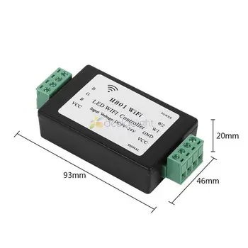 H801 RGBW WiFi de Controlador de LED DC5-24V de entrada;4CH*4A de salida RGB o de RGBW led Luz de Tira de cinta