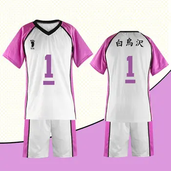Haikyuu Traje De Cosplay Shiratorizawa Escuela Wakatoshi Ushijima De Ropa Deportiva De Alta Escuela De Voleibol Camisetas De Uniforme Número 1-16