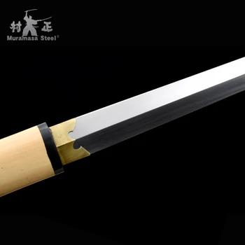 Handforged Japonés Tanto Full Tang Hoja Avispada De Doble Borde De Madera Natural-Real Espada-22,4 Pulgadas/Wakizashi