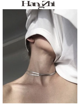 HANGZHI 2020 Nueva Textura Vintage de Metal Salvaje Básicos Necesarios Collar de Cadena de las Mujeres de la Fiesta de la Boda de la Joyería Regalos