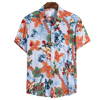 Hawai Camisetas De 2020 Verano Para Hombre De Manga Corta Camisas De Sport Botón Floral Impreso Camisetas De Vacaciones En La Playa De Los Hombres De Ocio Tops