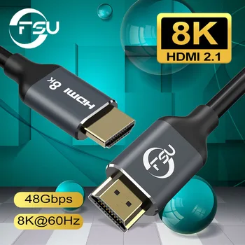HDMI de alta Velocidad de 2.1 por Cable 8K/60Hz 48Gbps 3D macho a Macho Cable de HDMI Cable para PS4 HD TV Box Proyector Cable de 4K 8K Cable HDMI 2.1