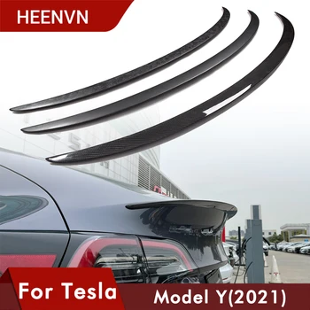 Heenvn Modelo Y Tronco de Coche Ala Spoiler Para Tesla Model Y 2020 2021 Accesorios Tesla Model Y Alerón de Fibra de Carbono auténtica modelo y