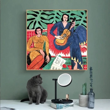 Henri Matisse Taschen Vogue Carteles Y Grabados De La Guitarra Chica Retrato De La Pared De Arte De Pintura En Tela, Dibujos Para La Sala De Estar Decoración Para El Hogar