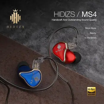 HIDIZS de 3,5 mm En la Oreja Deporte Música Auriculares con Cable MS4 HiFi Conductor Híbrido (3 Knowles BA+1 DD) Ruido-Aislamiento Músico Auriculares